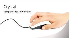  Presentation with black hand - Slides consisting of industrial ergonomics - black computer mouse and hand background and a  colored foreground