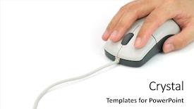  Presentation with hold hand - Cool new theme with industrial ergonomics - hand hold on mouse backdrop and a white colored foreground