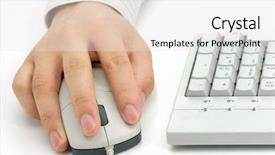  Presentation with hold hand - Slides with industrial ergonomics - male hand hold on computer background and a  colored foreground