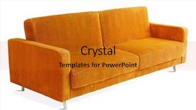  Presentation with heavy equipment larger orange digger - Beautiful slide set featuring industrial ergonomics - orange adjustable couch that turns backdrop and a  colored foreground