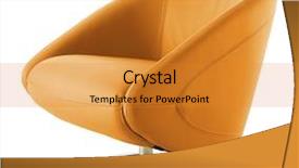  Presentation with orange - Presentation design featuring industrial ergonomics - orange comfortable armchair isolated background and a  colored foreground