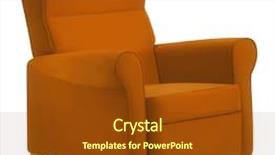  Presentation with orange - Slide set enhanced with industrial ergonomics - orange comfortable armchair isolated background and a  colored foreground