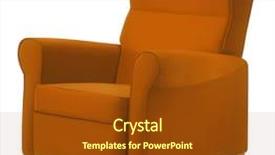  Presentation with orange - Cool new presentation design with industrial ergonomics - orange comfortable armchair isolated backdrop and a  colored foreground