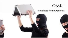  Presentation with industrial espionage - Slide set consisting of industrial espionage concept with person background and a white colored foreground