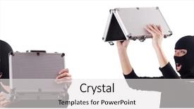  Presentation with industrial espionage - Theme having industrial espionage concept with person background and a white colored foreground