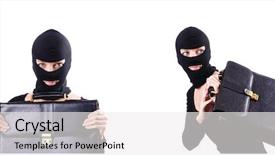  Presentation with industrial espionage - Amazing presentation design having industrial espionage concept with person backdrop and a white colored foreground