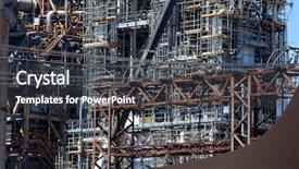  Presentation with pipes - Beautiful slide deck featuring industrial factory rusty complex interlacing backdrop and a dark gray colored foreground