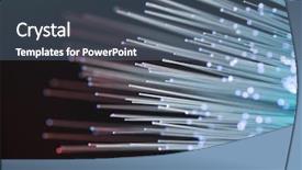  Presentation with network cabling - PPT theme with industrial fiber optics - fiber optical network cable background and a ocean colored foreground