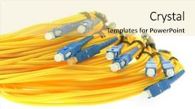  Presentation with network cable - Theme with industrial fiber optics - fiber optical network cable background and a blonde colored foreground