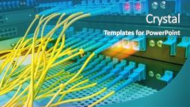  Presentation with fiber optics - Beautiful presentation design featuring industrial fiber optics - fiber optical network server backdrop and a teal colored foreground
