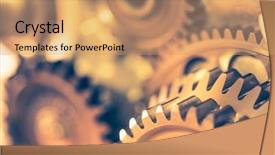  Presentation with gear wheels - Slide deck enhanced with industrial gear wheels close-up background and a  colored foreground