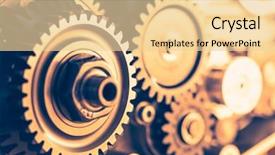  Presentation with gear wheels - Presentation design featuring industrial gear wheels close-up background and a blonde colored foreground