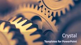  Presentation with gear wheels - Slide set enhanced with industrial gear wheels close-up background and a ocean colored foreground