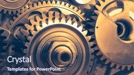  Presentation with gear wheels - Amazing presentation design having industrial gear wheels close-up backdrop and a  colored foreground