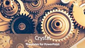  Presentation with gear wheels - Presentation theme consisting of industrial gear wheels close-up background and a  colored foreground