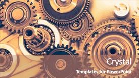  Presentation with gear wheels - Slide deck having industrial gear wheels close-up background and a coral colored foreground