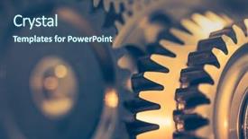  Presentation with gear wheels - Slide set featuring industrial gear wheels close-up background and a ocean colored foreground