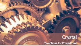  Presentation with gear wheels - Slide set with industrial gear wheels close-up background and a coral colored foreground