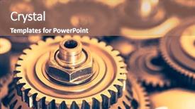  Presentation with gear wheels - Slide deck featuring industrial gear wheels close-up background and a coral colored foreground