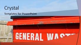  Presentation with industrial waste - Audience pleasing theme consisting of industrial general waste bin backdrop and a  colored foreground