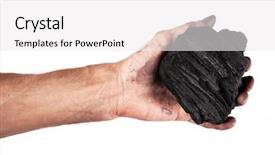  Presentation with industrial grease - Slide set consisting of industrial grease - male hand on white background background and a white colored foreground