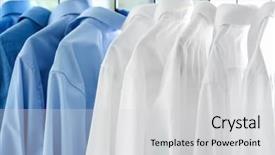  Presentation with hygiene - PPT layouts featuring industrial hygiene - hangers with clean shirts background and a light gray colored foreground