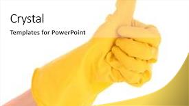  Presentation with cleaning - Cool new presentation design with industrial hygiene - latex glove for cleaning backdrop and a white colored foreground