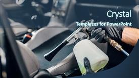  Presentation with dry cleaning - Audience pleasing PPT theme consisting of industrial hygiene - professional dry cleaning of car backdrop and a ocean colored foreground