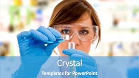  Presentation with scientist - Slide set consisting of industrial hygiene - young female scientist working background and a teal colored foreground