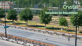  Presentation with cargo shippment - Cool new PPT theme with industrial infrastructure and railroad cargo backdrop and a tawny brown colored foreground
