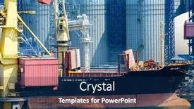  Presentation with transportation infrastructure - PPT layouts enhanced with industrial-infrastructure-of-seaport-sea background and a navy blue colored foreground