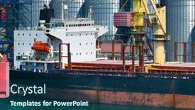  Presentation with bulk - Presentation theme enhanced with industrial-infrastructure-of-seaport-sea background and a ocean colored foreground