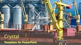  Presentation with elevators - Slide set enhanced with industrial-infrastructure-of-seaport-sea background and a violet colored foreground