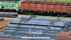  Presentation with marine transportation - PPT theme enhanced with industrial-infrastructure-of-the-seaport background and a ocean colored foreground