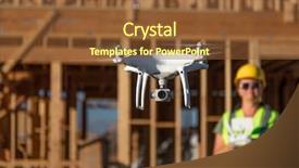  Presentation with drone quadcopter - Amazing slide set having industrial inspection system - female pilot flies drone quadcopter backdrop and a tawny brown colored foreground