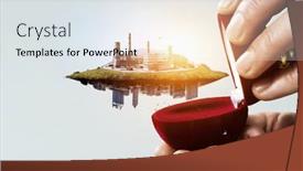  Presentation with industrial - Slides consisting of industrial-landscape-with-chimneys background and a sky blue colored foreground