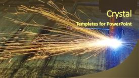  Presentation with laser cutting - Slide set having industrial laser or plasma cutting background and a tawny brown colored foreground