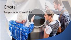  Presentation with tour - Presentation theme having industrial law - brewer and couple in beer background and a light gray colored foreground