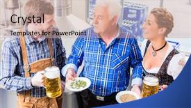  Presentation with tour guide - Slide deck having industrial law - brewer and couple in beer background and a coral colored foreground