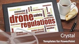  Presentation with regulations - Presentation featuring industrial law - drone regulations usa related word background and a tawny brown colored foreground