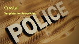  Presentation with wooden building blocks - Audience pleasing slide set consisting of industrial law - police word made with building backdrop and a tawny brown colored foreground