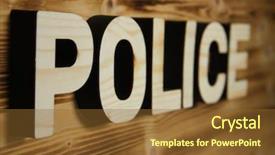  Presentation with wooden building blocks - Presentation design with industrial law - police word made with building background and a tawny brown colored foreground