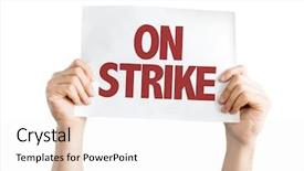  Presentation with law - Audience pleasing slide set consisting of industrial law - strike isolated on white backdrop and a white colored foreground