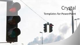  Presentation with traffic light - Beautiful theme featuring air pollution control - industrial lot and red traffic backdrop and a white colored foreground