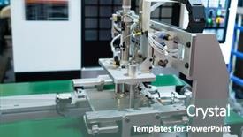  Presentation with robot arm - Amazing presentation having industrial machine and factory robot backdrop and a  colored foreground