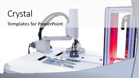  Presentation with industrial automation - Cool new presentation theme with industrial machine automation compressed air backdrop and a white colored foreground