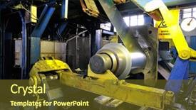 Presentation with industrial machine - Theme consisting of industrial machine for rolling steel background and a  colored foreground