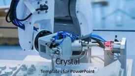  Presentation with machine assembly - Slides consisting of industrial machine robot in assembly background and a  colored foreground