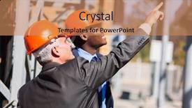  Presentation with electricity power plant - Audience pleasing PPT theme consisting of industrial managers working in electricity backdrop and a coral colored foreground
