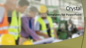  Presentation with manufacturing - Beautiful PPT theme featuring industrial manufacturing blurred background concept backdrop and a mint green colored foreground